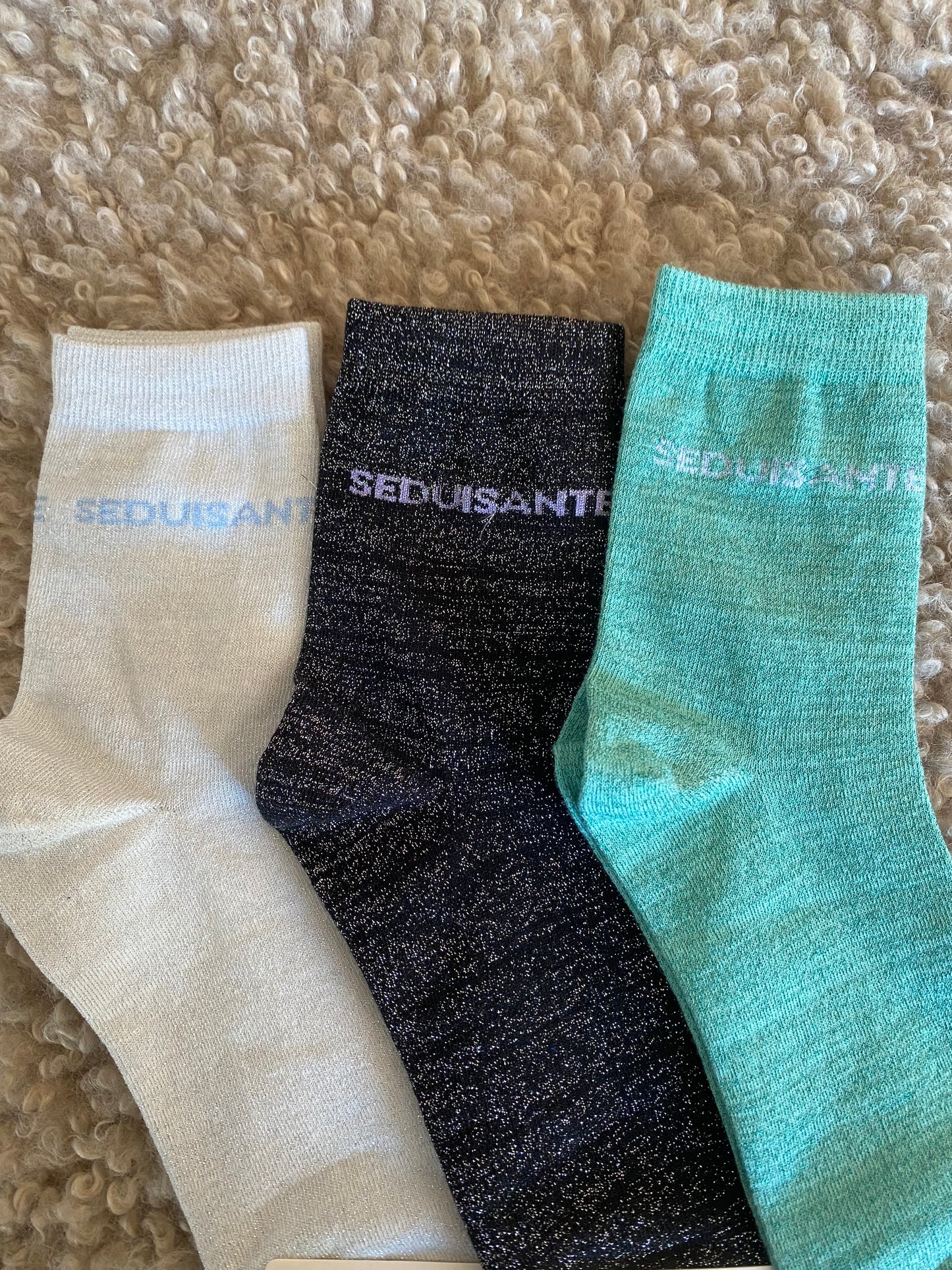 Chaussettes paillettes « séduisante »