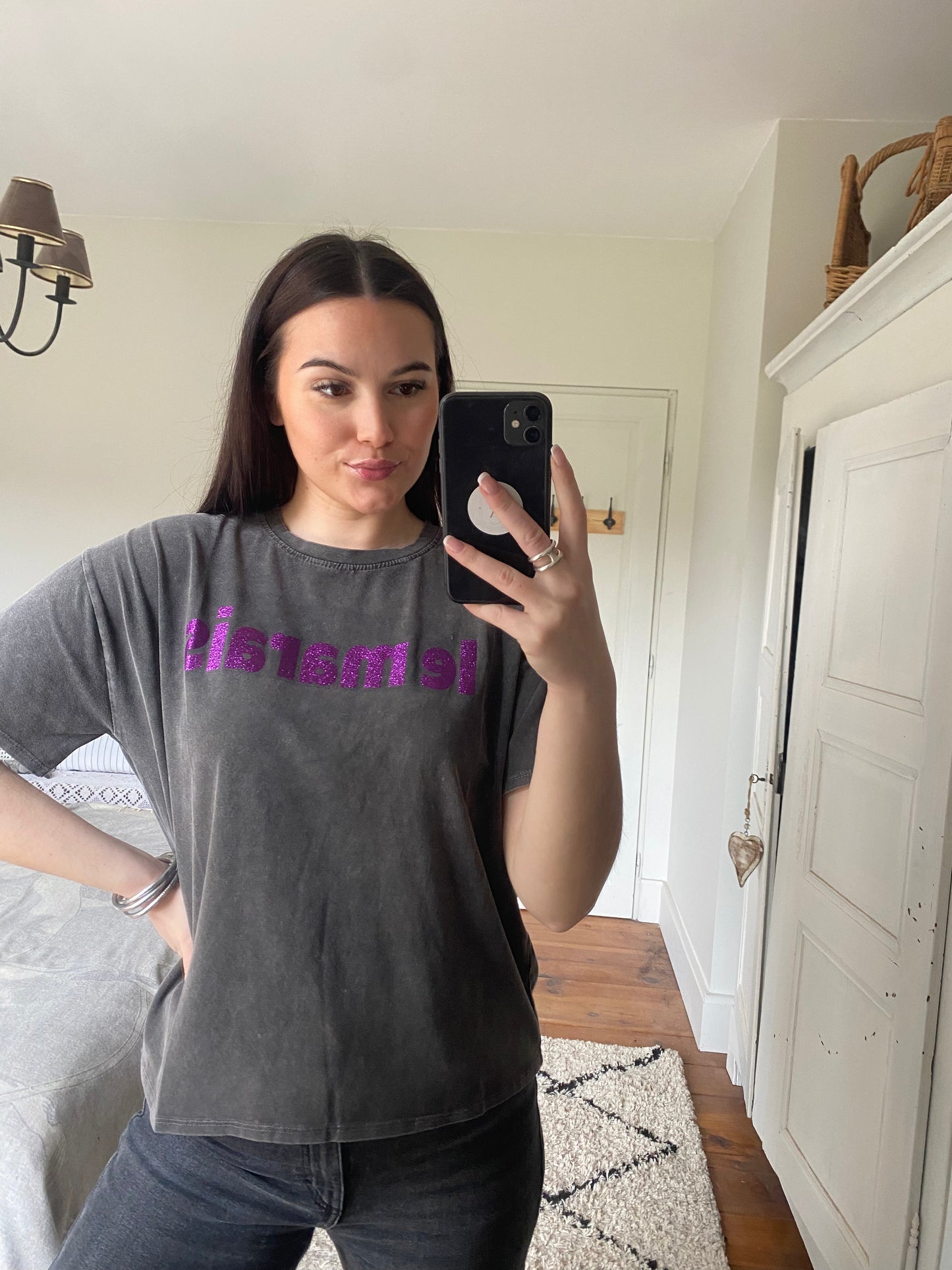 Tee-shirt Le Marais - Gris et violet