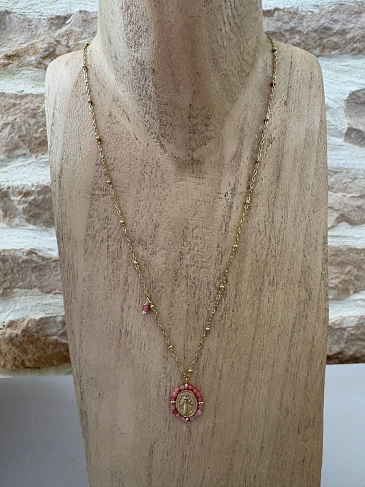 Collier vierge - Rose