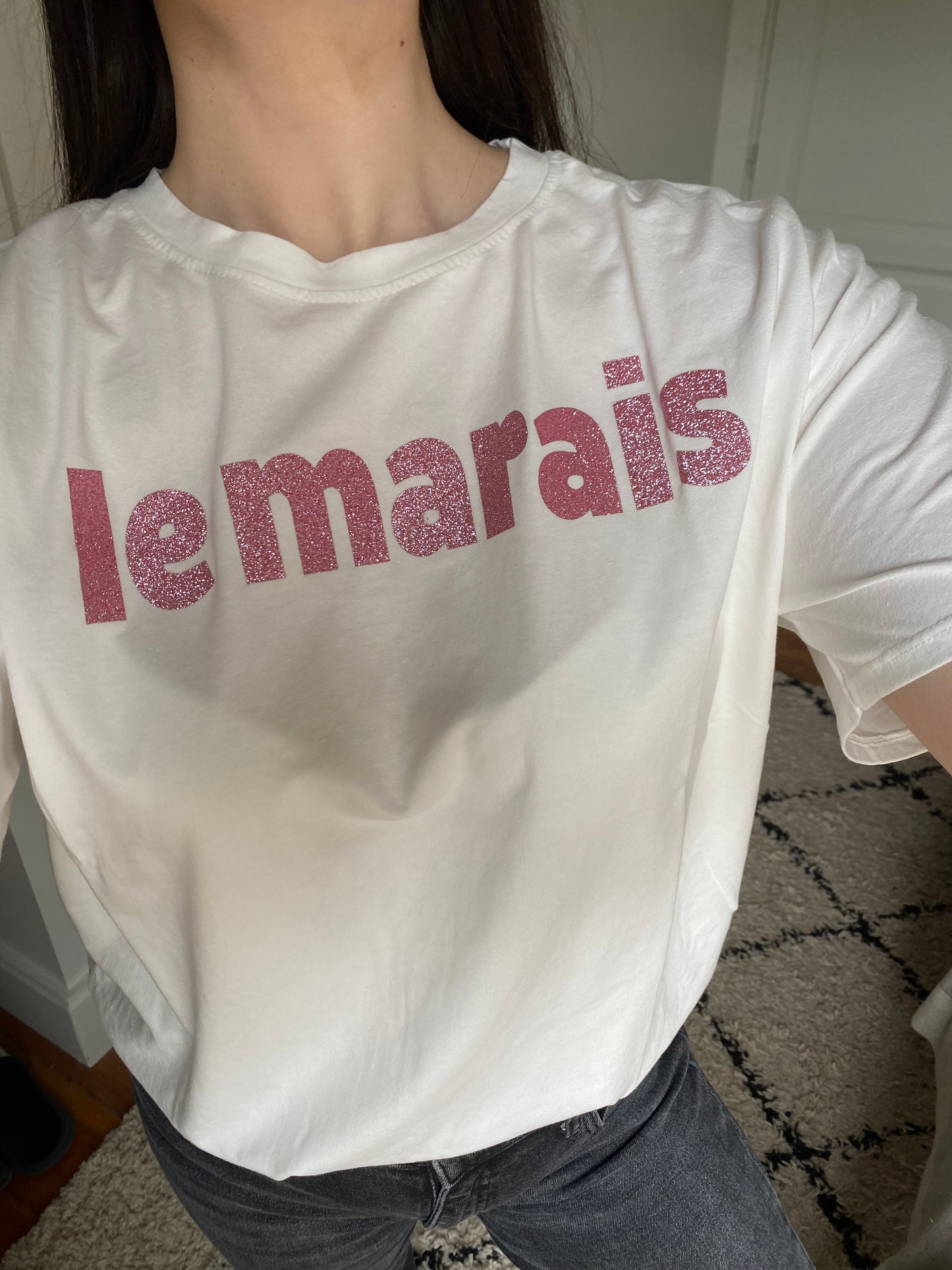 Tee-shirt Le Marais - Blanc et rose