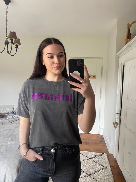 Tee-shirt Le Marais - Gris et violet